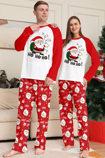 Pyjama assorti familial à imprimé Père Noël rouge